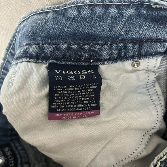 Vigoss Jeans Women's Size Meas. 30/29 Dublin Boot Cut Denim Embelished Low Rise - Picture 6 of 7